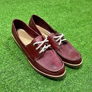 Vintage Women’s Leather Loafers SZ 9.5 Burgundy Shoes Casual‎ Preppy EUC